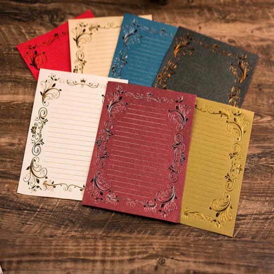 3Pcs Kraft Paper Envelopes with Clear Stripe Line Smooth Reliable Writing Vintage Style Invitations Elegant Wedding Stationery Set