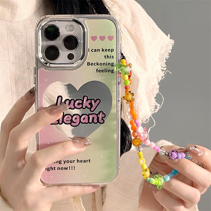 Чехол Zhitai для iPhone 16 Pro: Цепочка-зеркало «три в одном», совместимая с Apple 14 Pro и 12 поколений