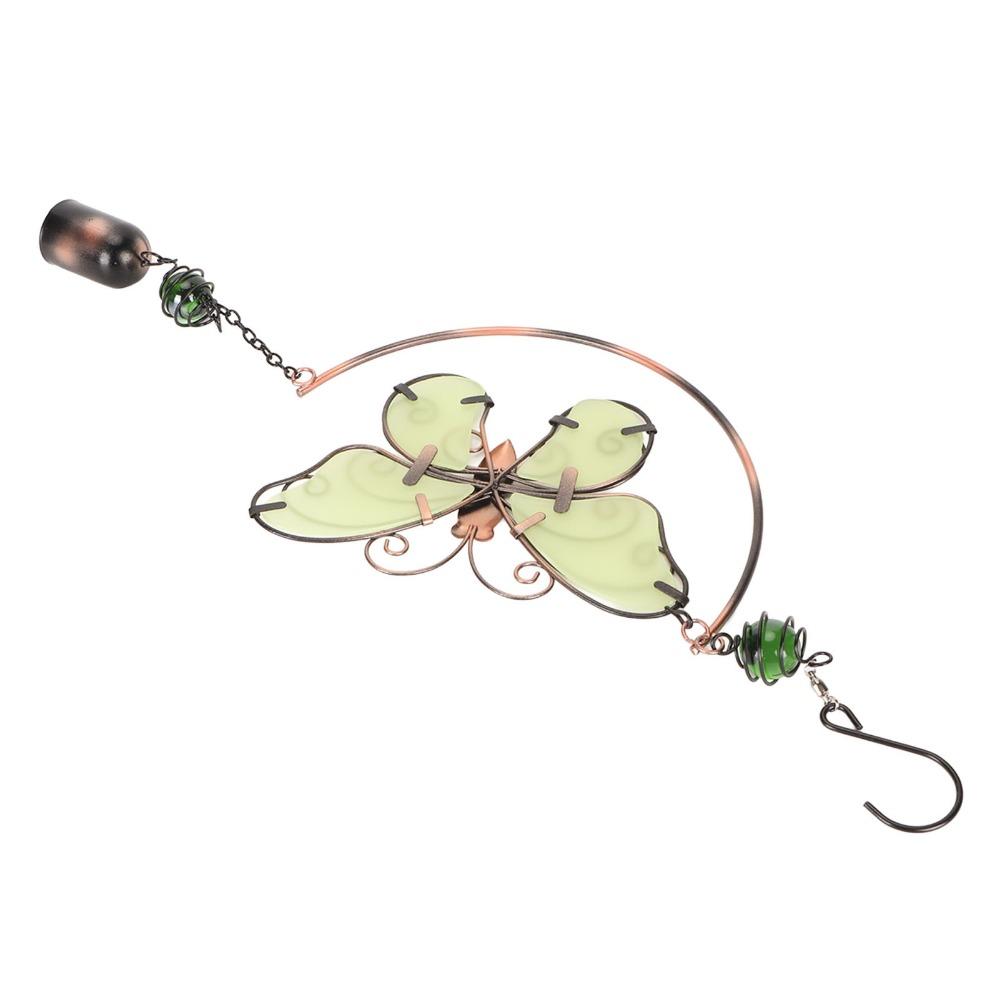 Iron Material Butterfly Wind Bell Luminous Glow Wind Spinner Decor Luminous Wind Bell For Garden