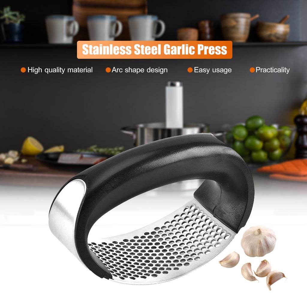 Stainless Steel Garlic Press Rocker Mincer Crusher Roller Squeezer Garlic Pressing Crushing