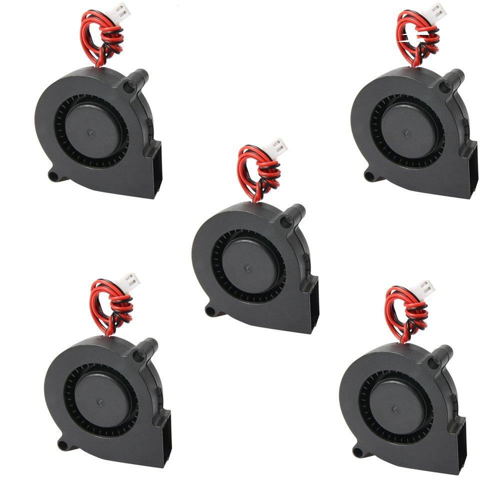5Pcs Black Brushless DC Cooling Blower Fan 5015S 5V 0.1-0.3A 50x15mm