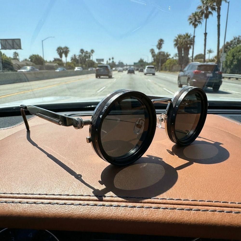 Manual Rotating Adjustable Dimming Glasses Anti UV Protection ND Filter Sunglasses  Retro