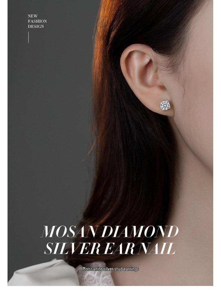 Серьги из серебра 925 пробы Banyan Tree с муассанитом в виде головы быка - Классические женские модные украшения для ушей