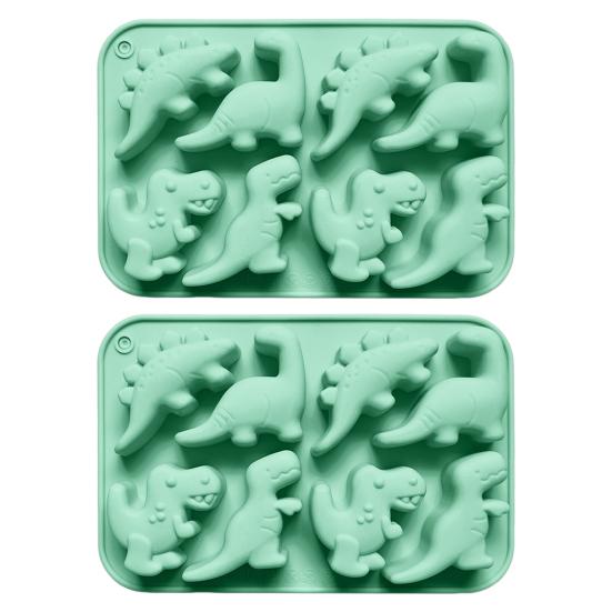 Dinosaur Silicone Mold Ice Cube Tray Flexible Fondant Chocolate Candy Mold Biscuit Cake Candle Soap Mold Easy Release Pastry DIY Tools