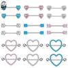 2pcs Heart Sexy Nipple Rings 14G Stainless Steel Nipple Piercing Nombril Nipple Barbell for Women Girls Shield Bar Body Jewelry