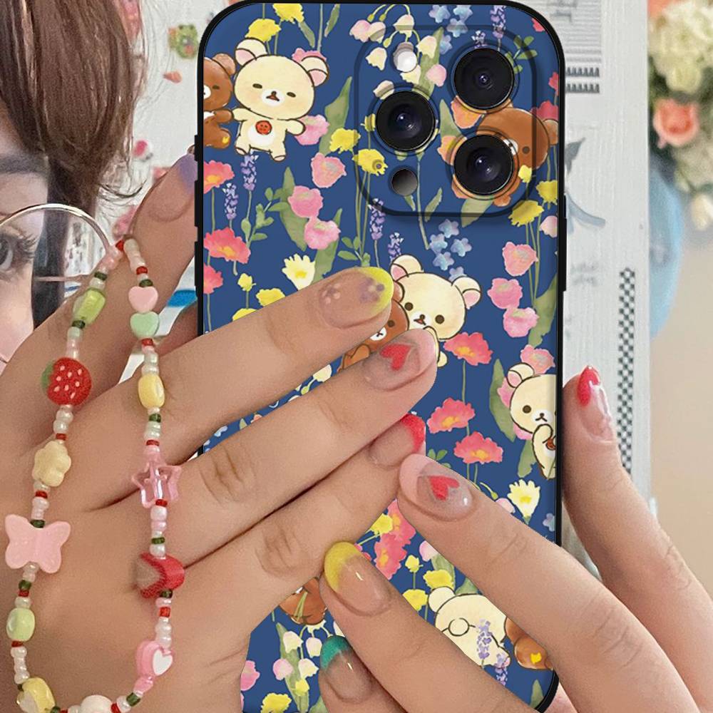Милый Rilakkuma S-W Чехол для телефона для iPhone 17 16 15 14 13 12 11 PRO MAX PLUS Mini ТПУ Мягкий Приятный для кожи Чехол