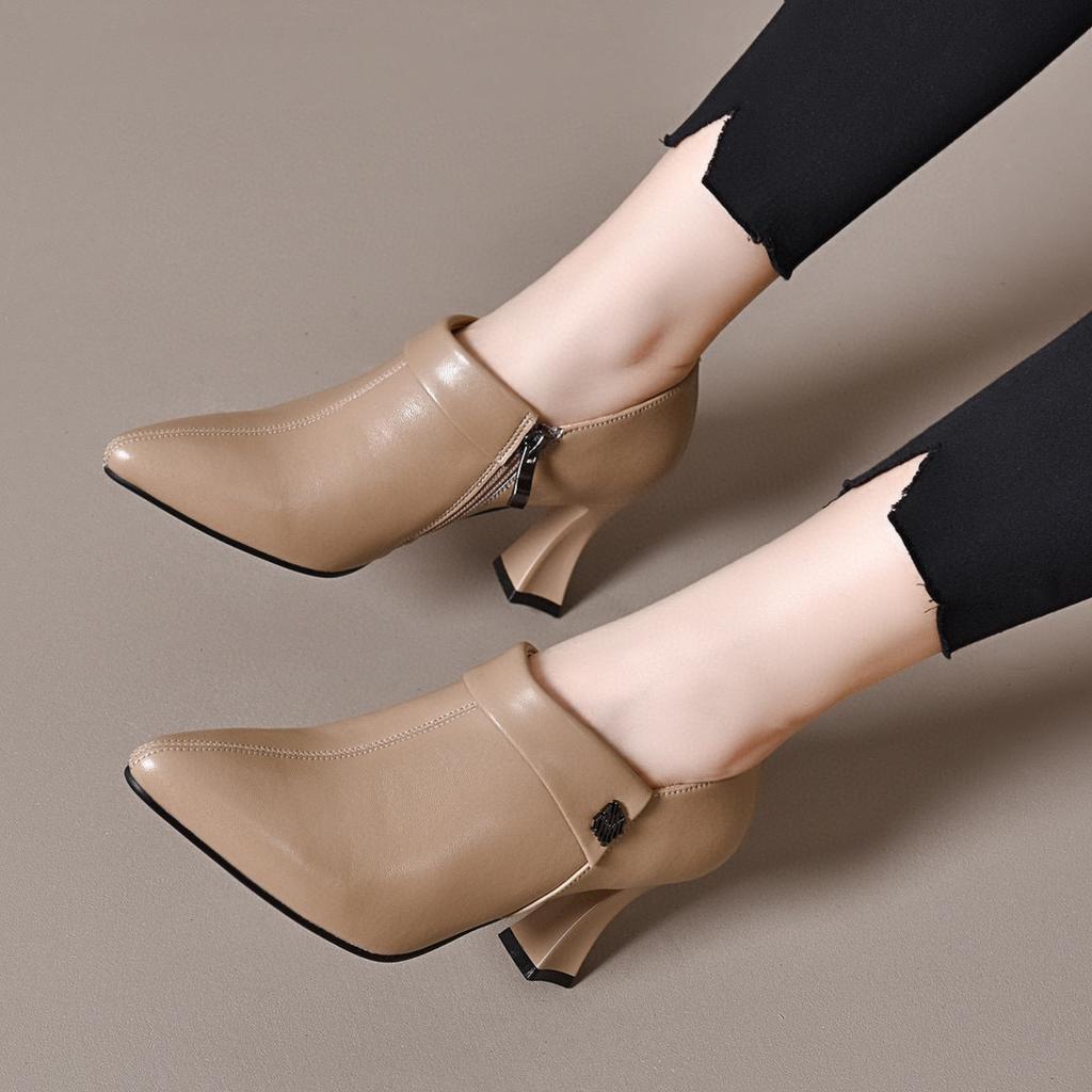 Остроносые туфли на высоком каблуке с глубоким вырезом женские весенние новые из овчины туфли-стилеты модные туфли с лацканами до щиколотки туфли-лодочки