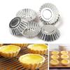 Reusable Cake Egg Tart Mold 10pcs/set 7cm Tinplate Flower Kitchen Tools Baking Mould Silver Color