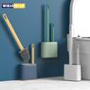 2 In 1 Breathable Toilet Brush Silicone Long Handle Toilet Cleaning Brush Wall Mounted Bathroom Accessories Tools