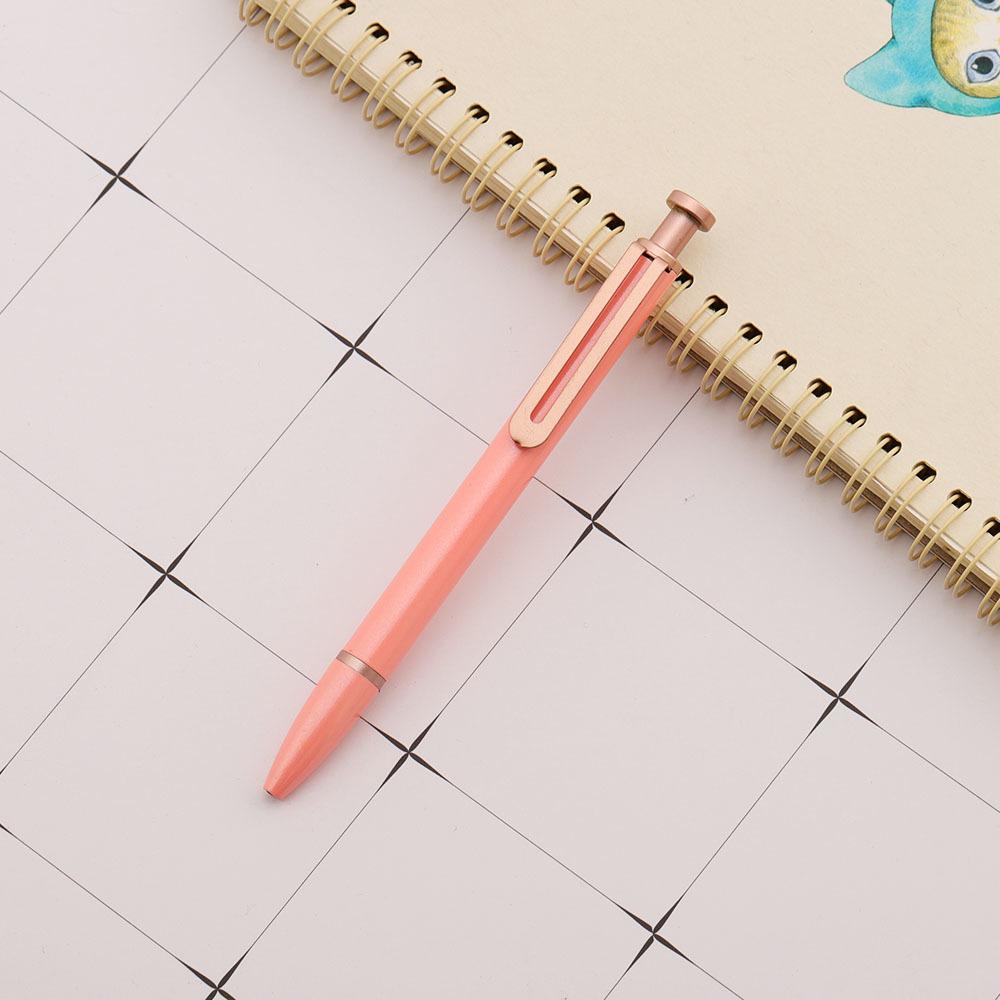 Милая розовая шариковая ручка с прессом, роскошные металлические канцелярские принадлежности Kawaii, школьные канцелярские принадлежности, 5 шт.