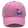 Colorful Flower Print Snapback Baseball Hat, Dad Hat Casual Slouchy Inelastic Lightweight Adjustable Sun Hat