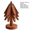 3Pcs Wooden Trivets for Hot Dishes Creative Tree Shape Coaster Set Non-Slip Heat Insulated Placemat Folding Wood Table Plate Mat with Stand for Teapot