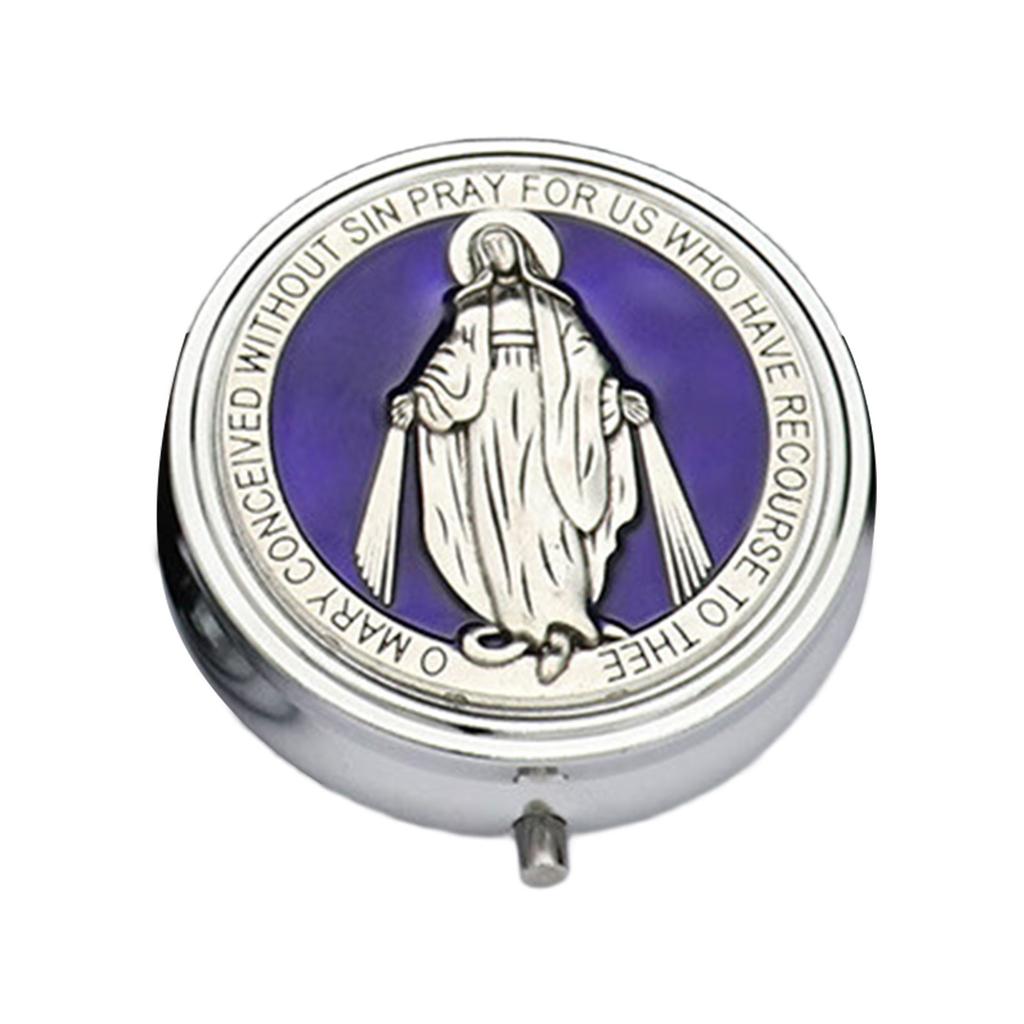 Elegant Metal Jewelry Box With Built In Makeup Mirror For Christian Home Decorations And Religious Relic Storage