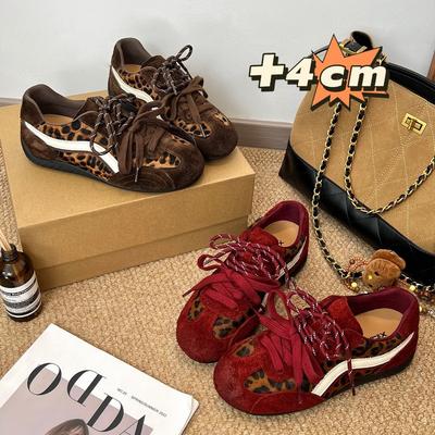 Внутренняя высота увеличена на 4 см~ Леопардовый принт универсальные ретро кроссовки для тренировок Форреста Гампа женские осень-зима 2025 новая спортивная обувь r