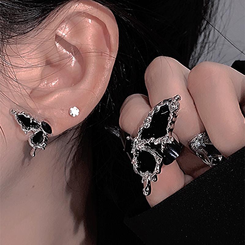 CANXING инкрустированные цирконием черные серьги-бабочки женские индивидуальные модные серьги свадебные украшения подарки на день рождения