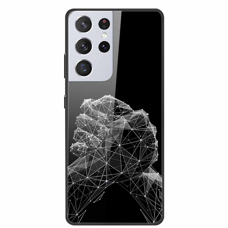 For Samsung Galaxy S25 Ultra Tempered Glass Case Back Cover Hard Phone Cases for SamsungS25 ULTRA Fundas Fashion Protector Coque