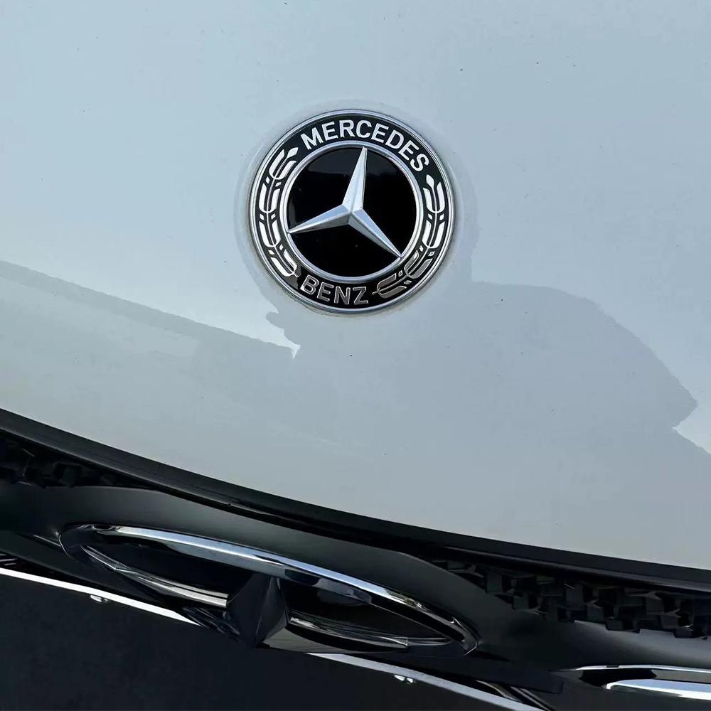 1pcs For Mercedes Benz A B C E R G S Class AMG W124 W169 W176 W212 W204 57mm ABS Aluminum Alloy Car Front Hood Badge Stickers