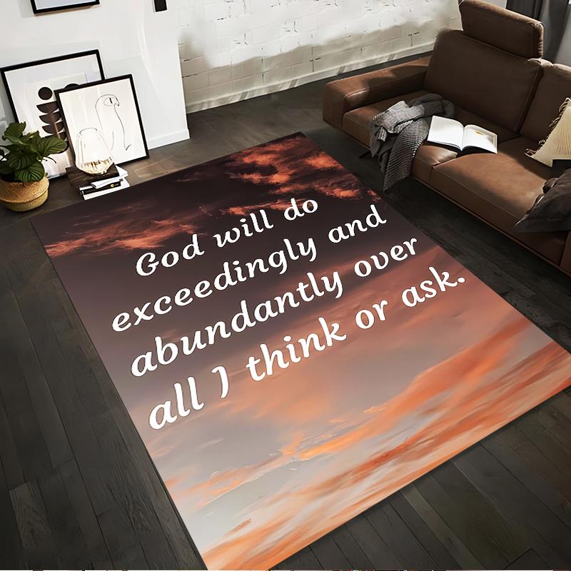 Inspirational Quote Sky Rug - Non-slip rug suitable for living room and bedroom sofas.