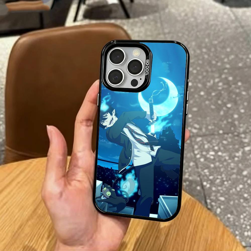 Синий Пламень Синий Экзорцист Чехол для Телефона Для iPhone 17, 16, 15, 14, 13, 12, 11 Plus, Pro Max Цветной Посеребренный Внутренний Чехол