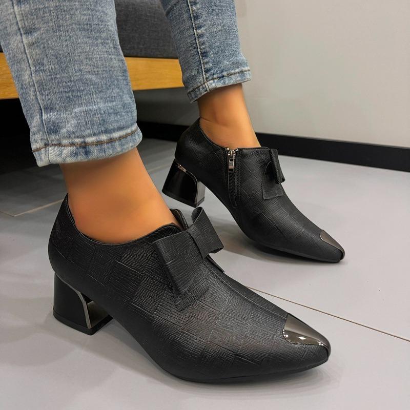 Модные туфли-лодочки из мягкой кожи на блочном каблуке с глубоким вырезом, женские туфли с острым носком, глубоким вырезом и мягкой подошвой, повседневные туфли на каблуке-рюмочке с боковой молнией