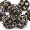7 шт., черные шестерни, металлические кубики, набор твердых металлических многогранных кубиков, подходящий для ролевой игры, настольной игры, карточной игры