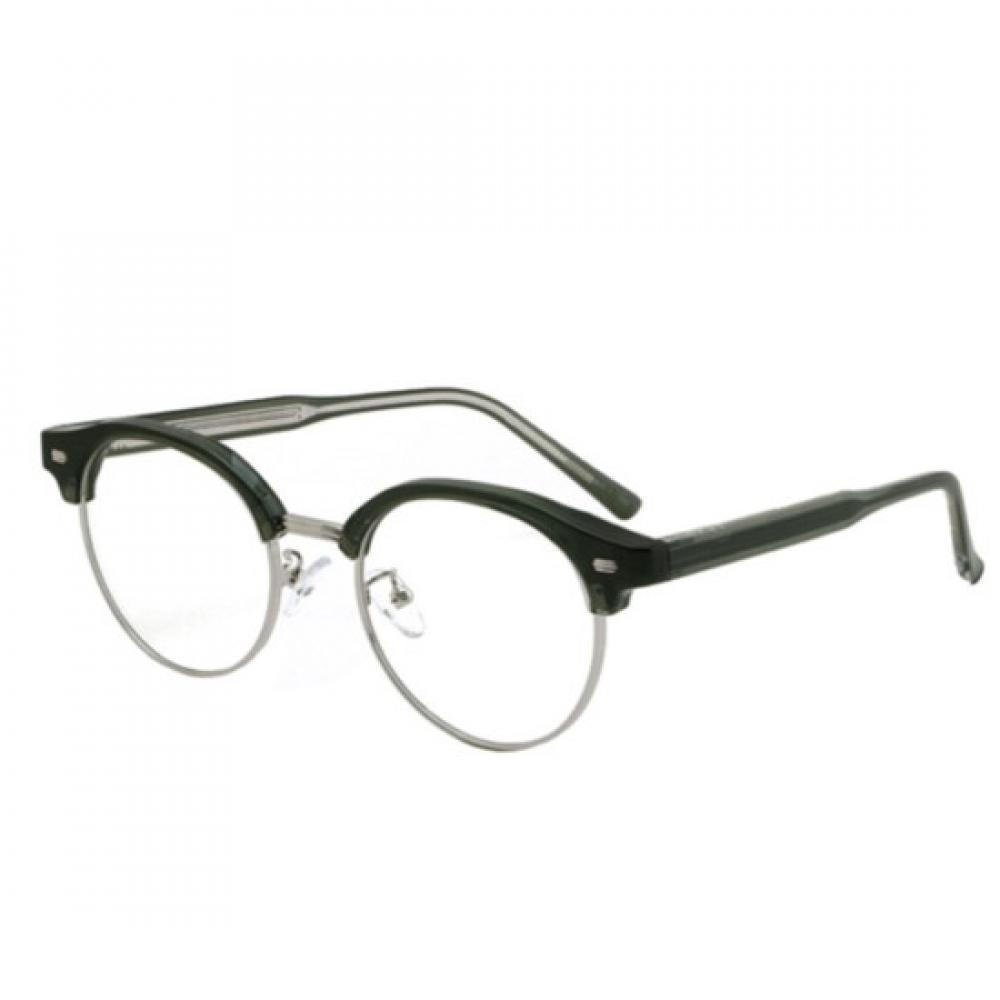 New Arrivals Open Run Metal Round Frame Glasses Two Tone Transparent