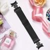 Для Samsung Galaxy Watch 5 Pro/Watch 5/Watch4 ремешок для часов Milanese Flower из нержавеющей стали с разъемом