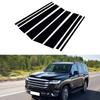 8pcs Glossy Black Car Door Window Center Middle Column BC Pillar Post Cover Trim Fit For Toyota Land Cruiser J300 2022-2024