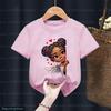 Black Girls T Shirt African Natural Hair Afro Girls Clothes Butterfly Girls TShirt Black Little Princess Kids Tshirt Tops