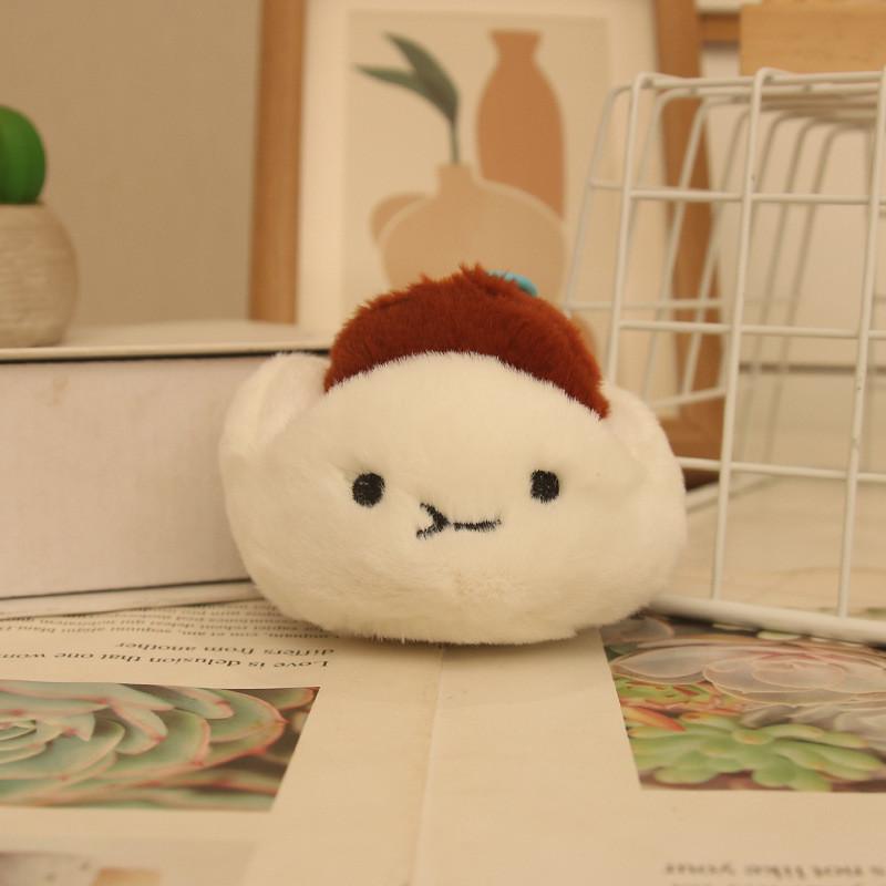 Cute Cha Siu Bao Plush Toy With Water Crystal Soft Material For Backpack Accessories And Gifts