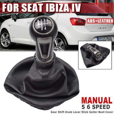 Для SEAT IBIZA IV Автомобильный стайлинг Уникальный Стильный 5 6-ступенчатая Ручка Рычага Переключения Передач с Чехлом из Искусственной Кожи