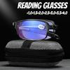 Женские очки для пресбиопии с защитой от синего света, портативные мужские очки, ультралегкие модные складные очки для чтения +3.5+4.0