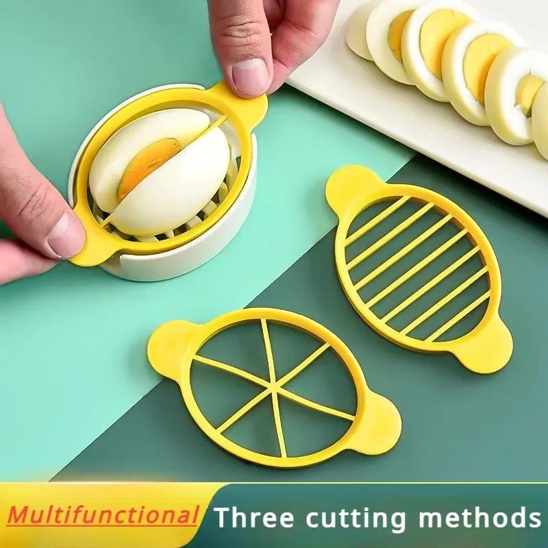 New 1set 3 In 1 Egg Slicer Multi-functional Egg Cutter Kitchen Creative Tool Kitchen Accessories Egg Mold Gadget