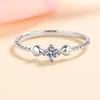 0.056-0.1CT 3mm VVS Moissanite Stackable Rings for Women Female Wedding Band Match Diamond S925 Sterling Silver Jewelry