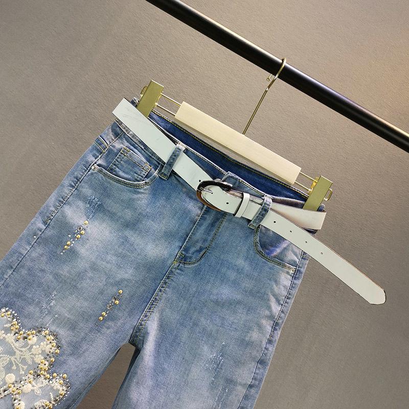 Autumn Summer Vintage Jeans American Style Diamond Small Leg Pencil Pants