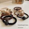 Set of 5 Matte Chocolate Bean Scrunchies: Versatile, Thick, High-Elasticity Hair Ties In Brown Tones for Women.