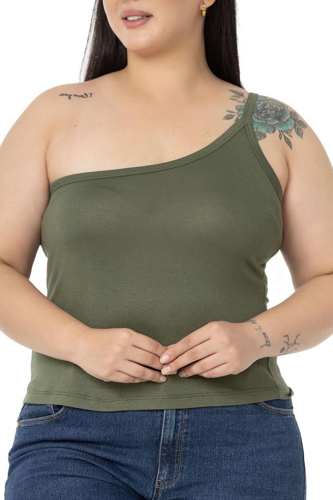 Женский стиль Боди большого размера Плюс размер на одно плечо Вискозное боди черного цвета с низким вырезом