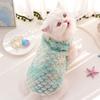 Dog cat clothes autumn and winter warm flannel mermaid bipod medium and small dog pet supplies