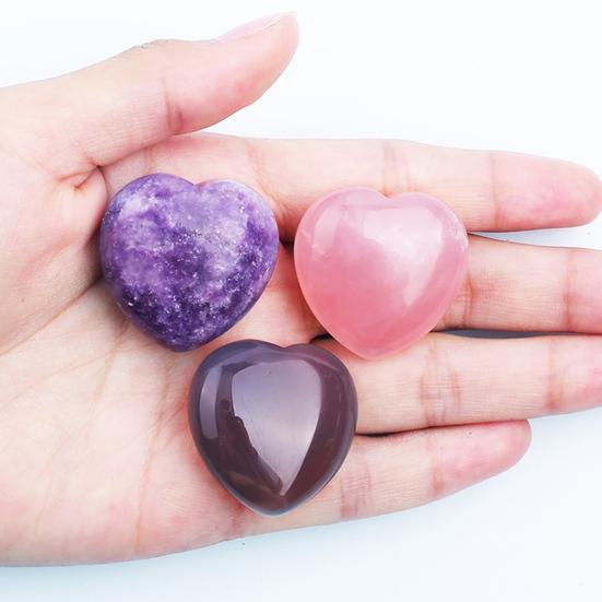 20 шт., набор драгоценных камней в форме сердца, романтические натуральные настольные любовные камни, украшение, кварцевый набор целебных камней, чакра