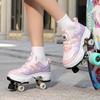 Детская/Мужская трансформируемая обувь для ходьбы на четырех колесах Мужские/Женские роликовые коньки Детские коньки Спортивная обувь для мальчиков/девочек