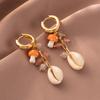 Chic Gold-plated Shell Mushroom Earrings For Women Elegant Street Style 2023