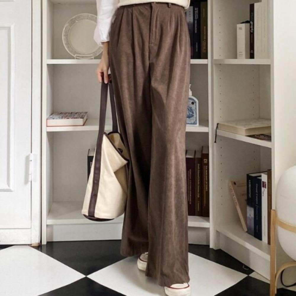 New ArrivalS Open Run Women S Fall Corduroy Wide Back Banding pantS