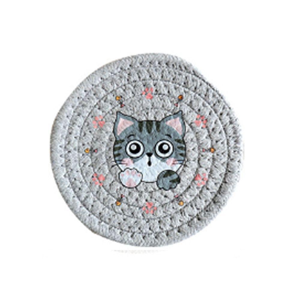 Heat Insulation Coaster Non-Slip Pot Pad Table Mats Woven Cotton Placemat  Table Decoration