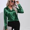 Blusas Office Lady White Shirt Fashion Autumn Casual Top Satin Shirt Solid Loose Casual Silk Top Women Blouse Clothes 28548