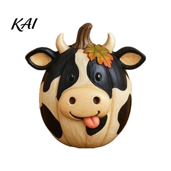 Versatile Autumn Party Supplies Artificial Pumpkin Decor, Cute Animals Decorative Pumpkins, Thanksgiving Resin Pumpkins Small Healing Style