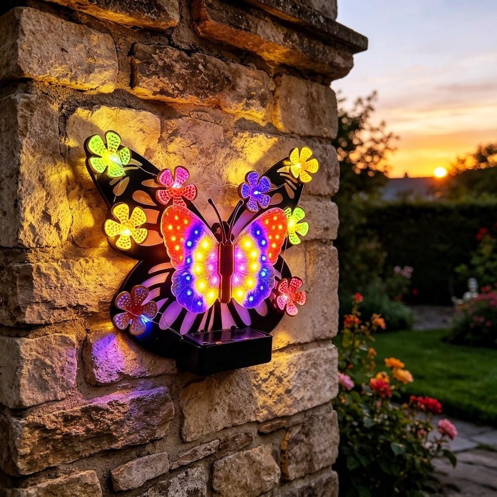 Waterproof Solar Butterfly Wall Light Solar Powered Garden Decoration Light Garden