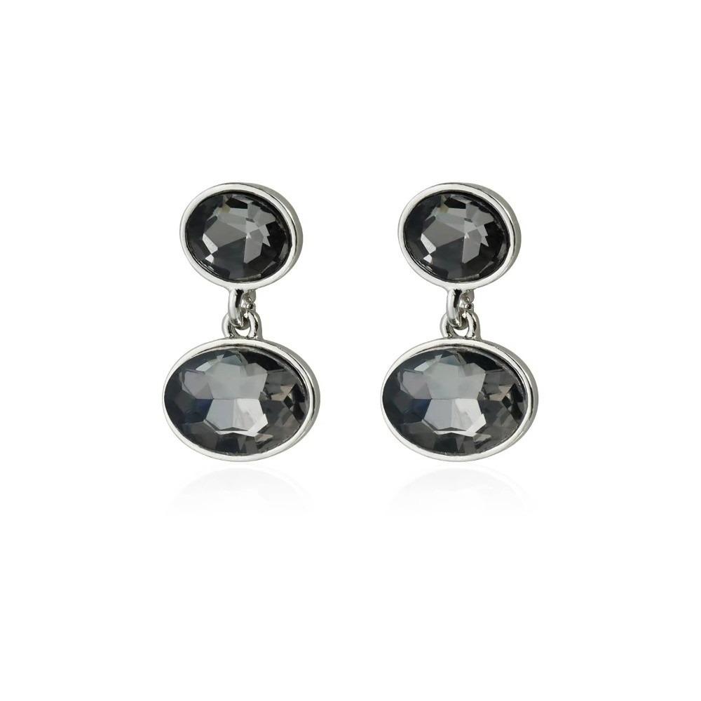 New Fashionable Gray Crystal Charm Earrings Y2K Ellipse Geometric Earring Line Triangle Geometric Symmetry Ear Jewelry