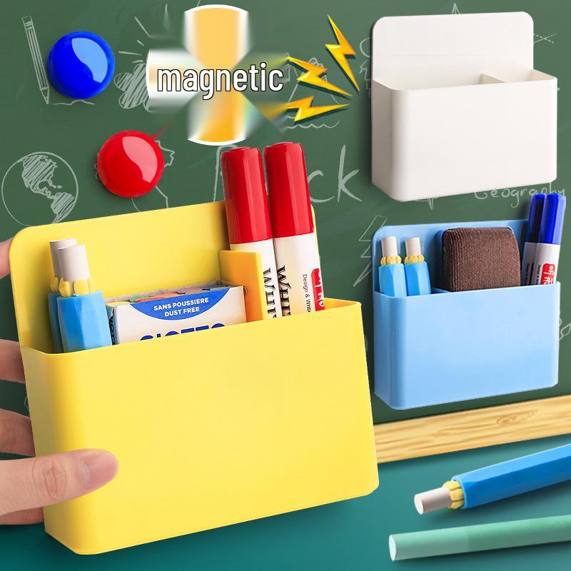 Magnetic Wall-Mount Suction Cup Pen Holder for Whiteboards and Blackboards, Large Capacity, Magnetic Pen Case