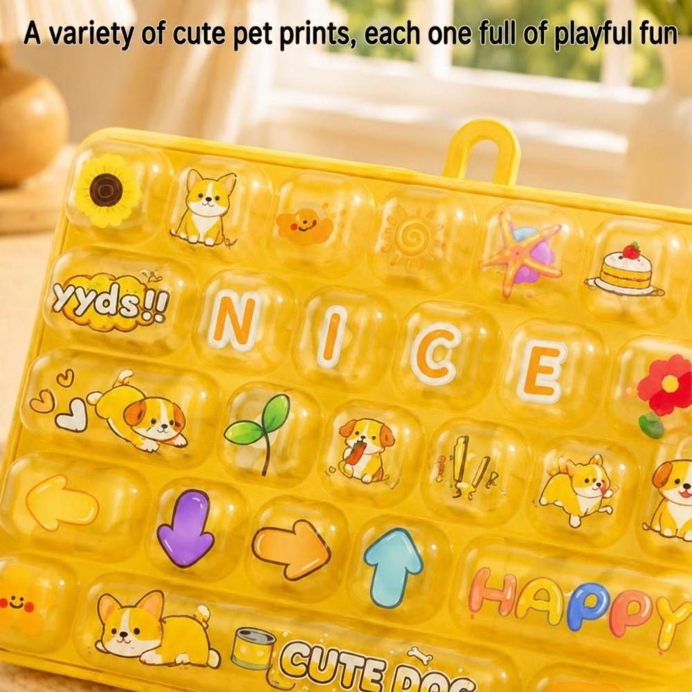 Clear Key Sounds Stress Relief Fidget Toy Cartoon Animal Patterns Bag Pendant Charm Gift Giving