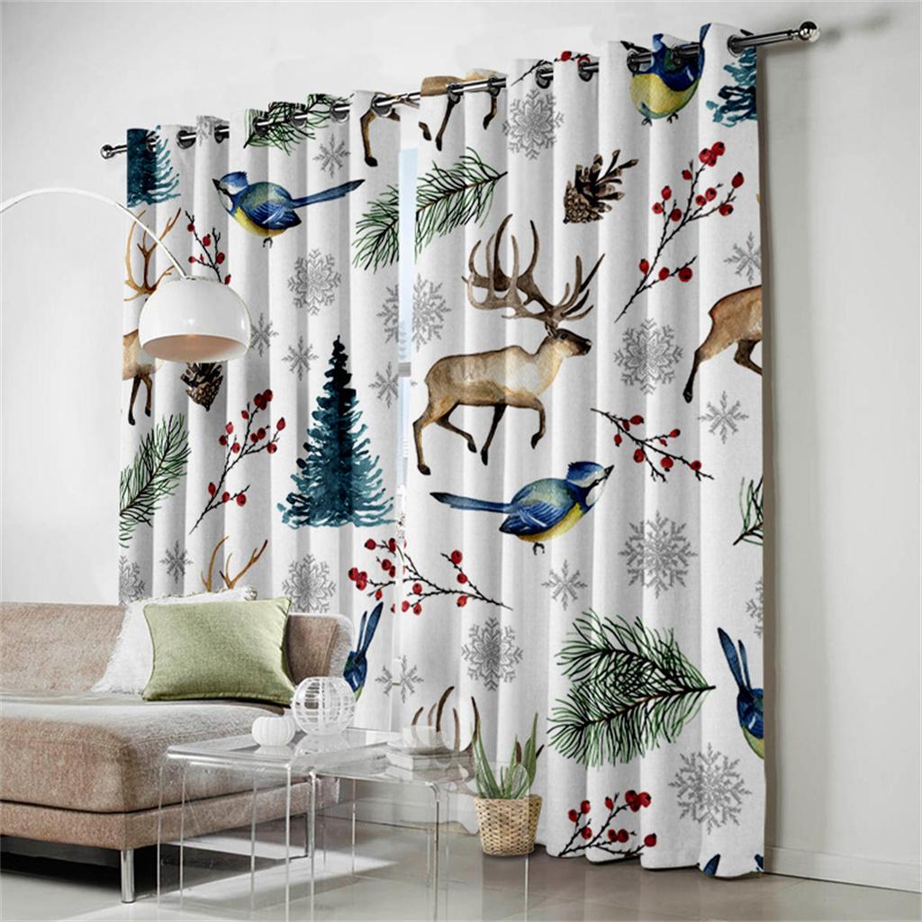 Рождественский карнавал Рождественская елка Снеговик Шляпа занавеска подарок Красный Гостиная Детская Спальня Окно Декор Штора 2 панели